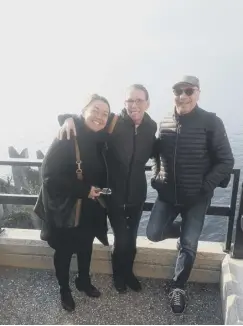  ??  ?? TOURISTS: Mrs Greenwood (left) with friends at Lake Garda