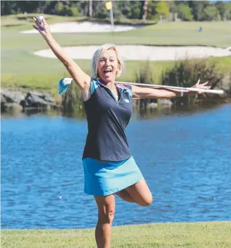  ?? Picture: MIKE BATTERHAM ?? Fiona Francis is still celebratin­g her hole-in-one at the 13th at Sanctuary Cove which also landed her a set of keys to a $55,000 Mercedes Benz.