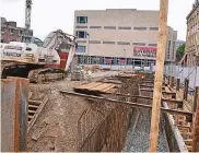  ?? FOTO: EPPINGER ?? Blick auf die derzeitige Baustelle im Bereich der Archäologi­schen Zone und des Jüdischen Museums.