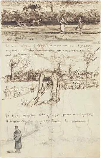  ??  ?? A letter from Vincent van Gogh to Theo van Gogh, September 1881
