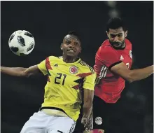  ?? AFP ?? Sam Morsy, right, believes Egypt are capable of qualifying for the knockout stages of the World Cup