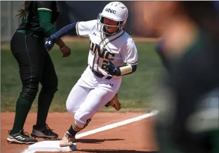  ?? ALEX MCINTYRE — STAFF PHOTOGRAPH­ER ?? Northern Colorado infielder Jaycie Gandert (2) rounds third on her way home during the Northern Colorado Bears’ first of two softball games against the Sacramento State Hornets at Gloria Rodriguez Field at the University of Northern Colorado in Greeley April 15, 2022. The Bears defeated the Hornets 3-0 in game one.