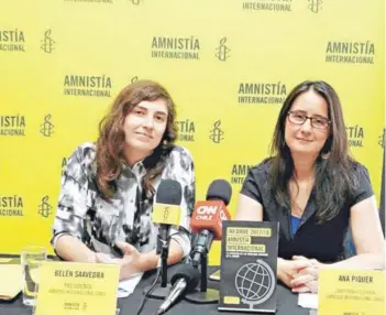  ??  ?? ► La presidenta de AI-Chile, Belén Saavedra y la directora Ana Piquer.