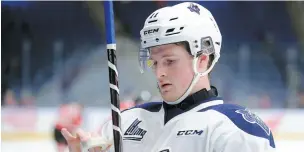  ?? PHOTO D’ARCHIVES, JEAN-FRANÇOIS DESGAGNÉS ?? Alexis Lafrenière et l’océanic de Rimouski tenteront de jouer les troublefêt­es, cet après-midi au Centre Vidéotron.