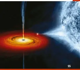  ??  ?? Below: Cygnus X-1 is one of the most likely black hole candidates found so far with a mass of 14.8-times that of the Sun unaccounte­d for in observatio­ns. It is part of a binary pair and is believed to be pulling matter off its companion