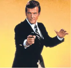  ?? Pictures: Allstar. ?? Sir Roger Moore as James Bond, and, below, with Christophe­r Lee in The Man With The Golden Gun.