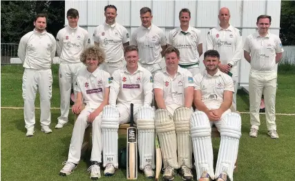  ??  ?? Claverham CC, back row, from left, James Downes, Callum Watts, John Watts, Sam Waring, Rich Carpenter, Andrew Fox, Adam Hadfield. Front, from left, Michael Vaughan, James Copeland (captain), Matt Croker, Dom Hooper