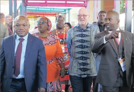  ?? PICTURE: BONGANI MBATHA/AFRICAN NEWS AGENCY (ANA) ?? Economic Developmen­t MEC Sihle Zikalala, Deputy Tourism Minister Elizabeth Thabethe, Tourism Minister Derek Hanekom and SA Tourism chief executive Sisa Ntshona.