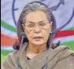  ?? PTI ?? Congress president Sonia Gandhi at the press briefing.