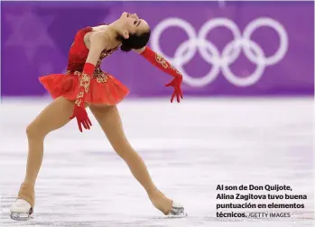  ?? /GETTY IMAGES ?? Al son de Don Quijote, Alina Zagitova tuvo buena puntuación en elementos técnicos.