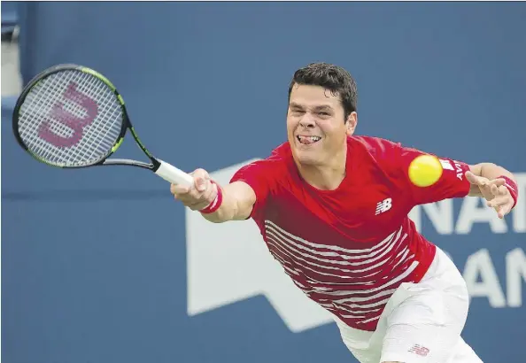  ?? NATHAN DENETTE/THE CANADIAN PRESS ?? “I didn’t expect to play as well as I did. That was sort of hopeful,” said Milos Raonic of Thornhill, Ont., of his second-round victory Wednesday against YenHsun Lu of Taiwan at the Rogers Cup in Toronto. Raonic will next face American Jared Donaldson.