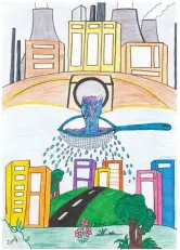  ??  ?? Winning art entry on World Water Day