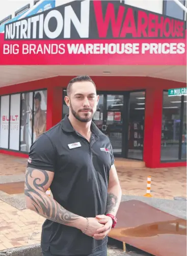  ?? Picture: STEWART McLEAN ?? Nutrition Warehouse manager Cyril Berjot outside his shop at Earlville.