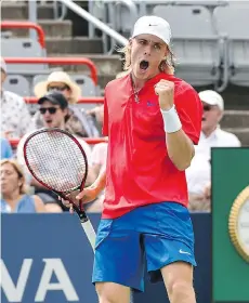  ?? MINAS PANAGIOTAK­IS/GETTY IMAGES ?? Canada’s Denis Shapovalov will make his debut at the U.S. Open Monday when he faces Daniil Medvedev.