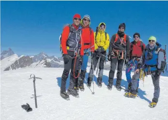  ?? FOTO: BERGSTEIGE­R ?? Die Bergsteige­rgruppe war im Gebiet Monte Rosa unterwegs.