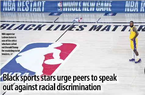 Black sports stars urge peers to speak out against racial discrimina ...