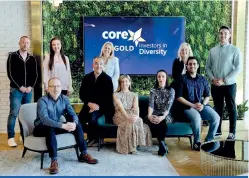  ?? ?? Core’s Inclusion and Diversity group. Back row: Stuart Matthews, Therese Prendivill­e, Catherine Fitzgibbon, Laura Mohan, and Alexander Glover. Front row: Aidan Greene, Barry Bedford, Jill Downey, Caroline Tyler (MD at Irish Centre for Diversity), and Sarthak Sharma