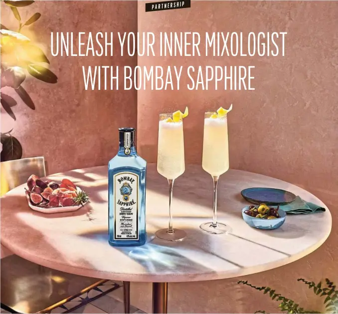  ?? Pictures: SUPPLIED ?? Festive 75 Bombay Sapphire cocktail.