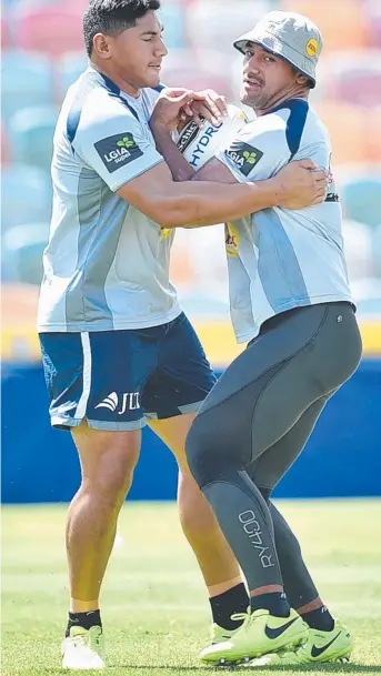  ?? POWERHOUSE: North Queensland forwards Jason Taumalolo and Patrick Kaufusi. Picture: ALIX SWEENEY ??