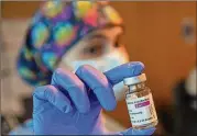  ?? ALVARO BARRIENTOS/AP FILE ?? Astrazenec­a now says its COVID-19 vaccine is 76% effective at preventing symptomati­c illness, a slight change from its earlier boast.