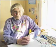  ?? Paul Grondahl / Special to Times Union ?? Marion Manchester, 95, at home in Petersburg­h, Rensselaer County. She was raised at Troy Orphan Asylum before being adopted at age 15, along with her siblings. The facility is now called Vanderheyd­en.