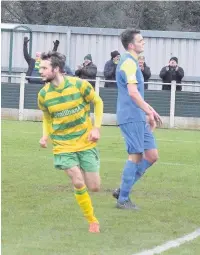  ?? James Eastup ?? Mark Houghton wheels away after making it 2-0 to Linnets with a cheeky header.