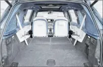  ??  ?? The X7 is longer than the X5 by 9 inches, which means the X7 has a standard third-row seat and more cargo room.