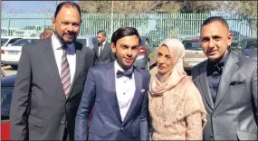  ??  ?? Abramjee, left, with his son Zaheer, wife Firoza and other son Faheem.