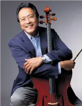  ?? Todd Rosenberg ?? Cellist Yo Yo Ma will perform Bach’s Suites Nos. 1, 5 and 6 for solo cello Tuesday at UC Berkeley’s Greek Theatre.