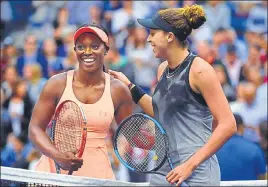  ?? AFP ?? Madison Keys (right) expects Sloane Stephens to make up for the pain she inflicted on court.