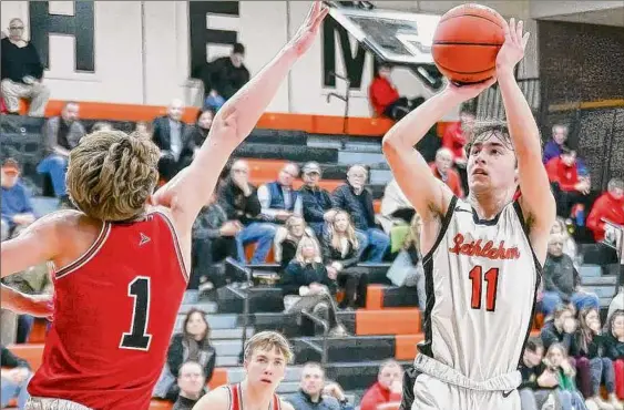  ?? Jim Franco / Times Union ?? Bethlehem’s Logan Yohe is one of four players on the team averaging in double digits in scoring this season. He averages 11.3 points per game.