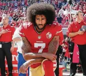  ?? Michael Zagaris / Getty Images ?? When Colin Kaepernick took a knee in 2016, it ignited a movement of athletes using their platforms to raise awareness of social issues.