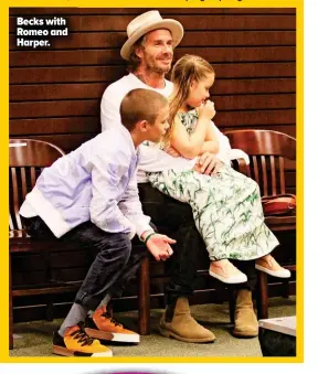  ??  ?? Becks with Romeo and Harper.