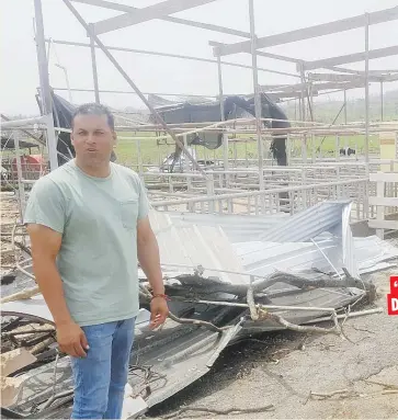  ??  ?? “GOLPE DEVASTADOR”
El ganadero Noel López estimó sus pérdidas en $5 millones, mientras adelantó que habrá una reducción en la producción de leche para lo que resta del año.