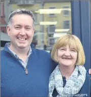 ?? (Photo: Katie Glavin) ?? Justin Hanley and Geraldine O’Keeney pictured on her retirement from the local shop after 31 years.