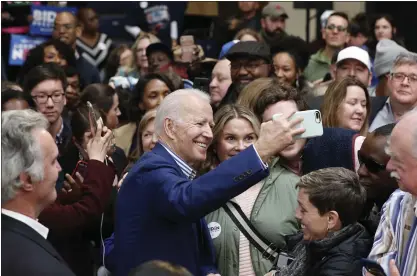 ?? GERRY BROOME — THE ASSOCIATED PRESS ?? Former Vice President Joe Biden, seen Saturday in Raleigh, N.C., had a blowout victory in the South Carolina primary.
