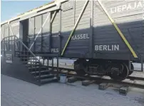  ??  ?? A wagon used to transport Jews to concentrat­ion camps at the Riga Ghetto and Latvian Holocaust Museum