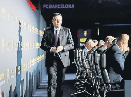  ?? FOTO: PEP MORATA ?? Josep Maria Bartomeu quiere rodearse de directivos de máxima confianza para afrontar los importante­s retos del final de mandato