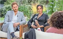  ??  ?? Meghan and Harry's bombshell tell-all interview with Oprah Winfrey is to be aired in the UK on Monday night