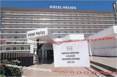  ?? Photo: Angel García ?? Many hotels - including this one in Benidorm - will be opening their doors next week