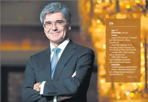  ?? BLOOMBERG ?? Joe Kaeser, chief executive officer of Siemens AG.