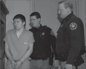  ?? The Associated Press ?? DASSEY: Brendan Dassey is escorted out of a Manitowoc County Circuit courtroom on March 3, 2006, in Manitowoc, Wis. A three-judge panel from the 7th Circuit on Thursday affirmed that Dassey, a Wisconsin inmate featured in the Netflix series “Making a...