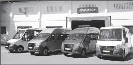  ??  ?? GAZelle minibuses and framed buses ready to roll out.