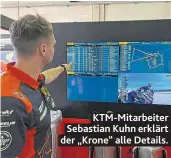  ?? ?? KTM-Mitarbeite­r Sebastian Kuhn erklärt der „Krone“alle Details.