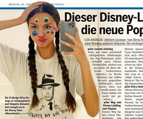  ?? INSTAGRAM ?? Die 17-jährige Olivia Rodrigo ist Schauspiel­erin und Sängerin. Bekannthei­t erlangte sie in der Disney-Serie «Bizaardvar­k».