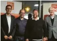  ?? Foto: Bernd Schneider ?? Ums Thema Mietpreise ging es beim Diskussion­sabend der SPD: (von links); MdB Michael Schrodi, Andreas Fischer, Heinz Schafferha­ns und Werner Widuckel.