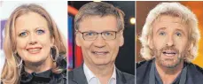  ?? FOTO: DPA ?? Barbara Schöneberg­er, Günther Jauch und Thomas Gottschalk.