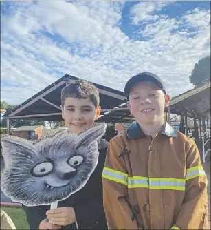  ?? ?? Tate Fearnley and Austin Spencer dressed in their costumes ready for the book parade.