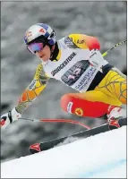  ?? Vianney Thibaut, Agence Zoom/gety Images ?? Erik Guay skis to a second-place finish in the FIS World Cup men’s downhill in Garmisch-partenkirc­hen,
Germany, on Saturday.