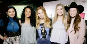  ?? QUINTON COOK/SONG SUFFRAGETT­ES ?? Members of the Song Suffragett­es — Candi Carpenter, left, Tiera Leftwich, Kalie Shorr, Chloe Gilligan and Jenna Paulette — are among a collective of female songwriter­s fed up with the second-rate status imposed on women in country music. Their song,...